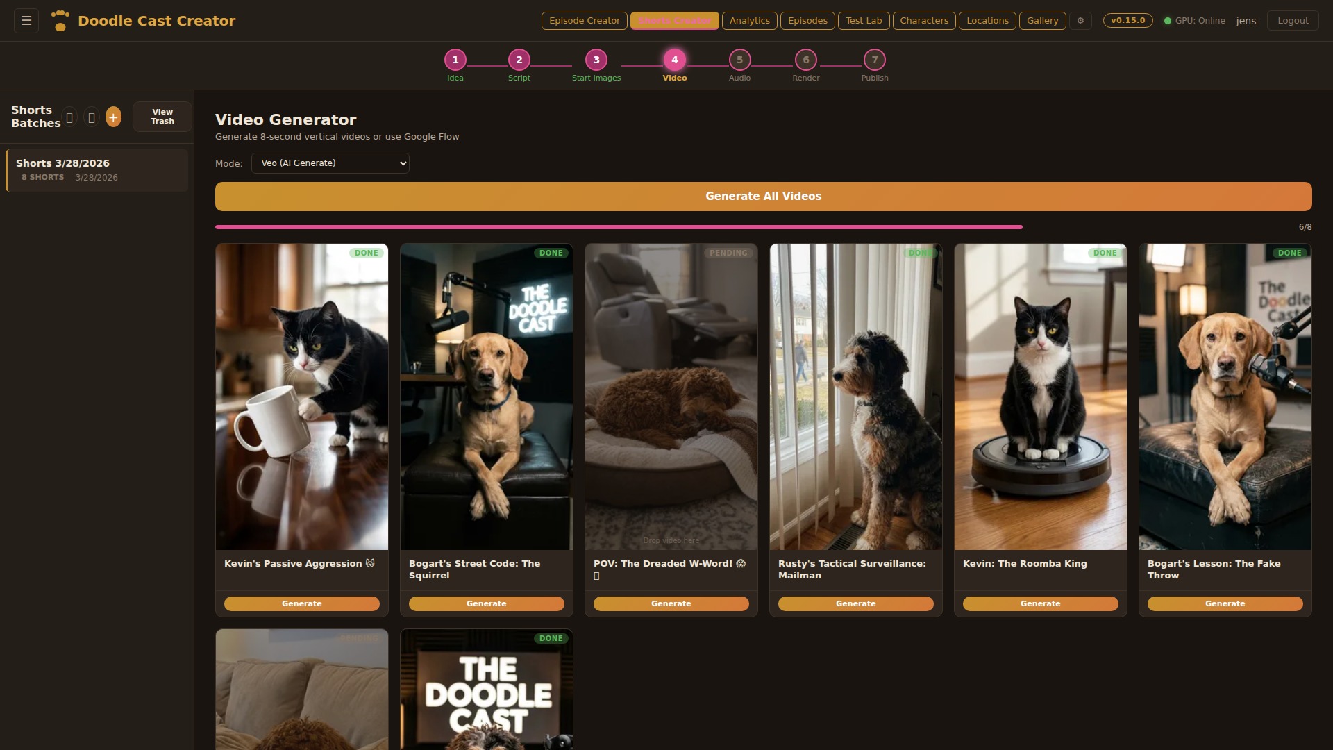 Video generation from start images using Veo and local GPU